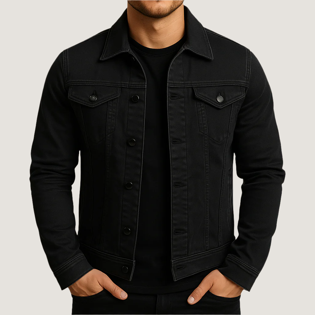 Svart denimjacka
