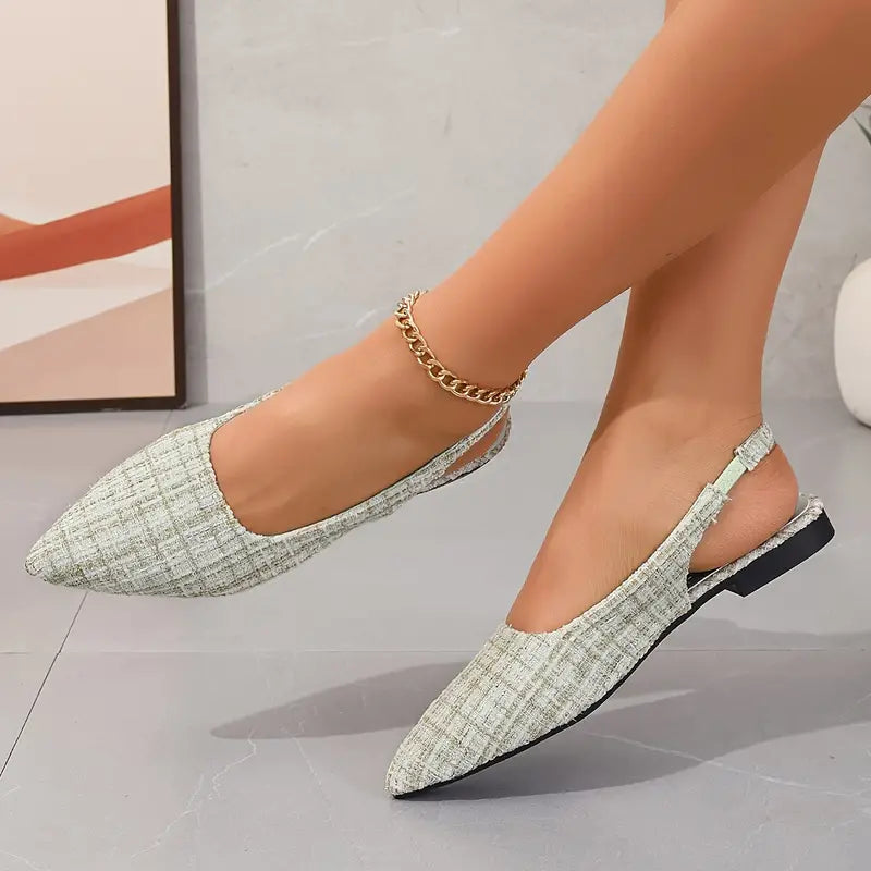 Kvinnor - Slingback-flats - Eleganta med spetsig tå högkvalitativ textil - Bekväma och stiliga skor för alla tillfällen - Sondberg Boutique