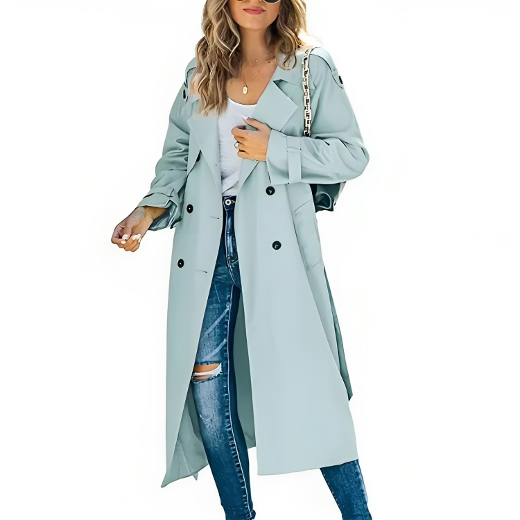 Kvinna - Elegant trenchcoat - Trendig design för streetwear - Stilren och mångsidig ytterjacka - Sondberg Boutique