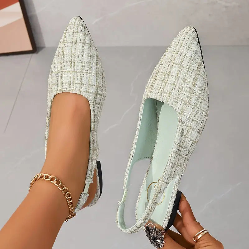 Kvinnor - Slingback-flats - Eleganta med spetsig tå högkvalitativ textil - Bekväma och stiliga skor för alla tillfällen - Sondberg Boutique