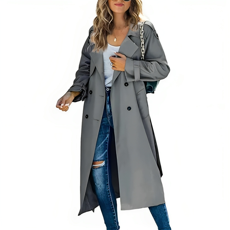 Kvinna - Elegant trenchcoat - Trendig design för streetwear - Stilren och mångsidig ytterjacka - Sondberg Boutique