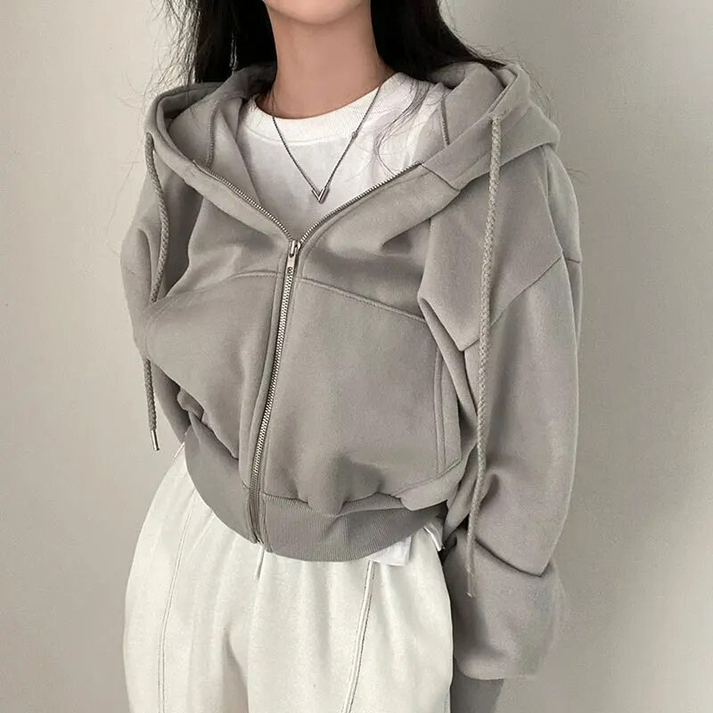 Kvinna - Hoodie med dragkedja - Mjuk och stilren design - Perfekt för både fritid och träning - Sondberg Boutique