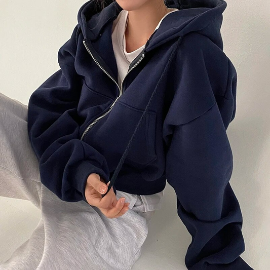 Kvinna - Hoodie med dragkedja - Mjuk och stilren design - Perfekt för både fritid och träning - Sondberg Boutique