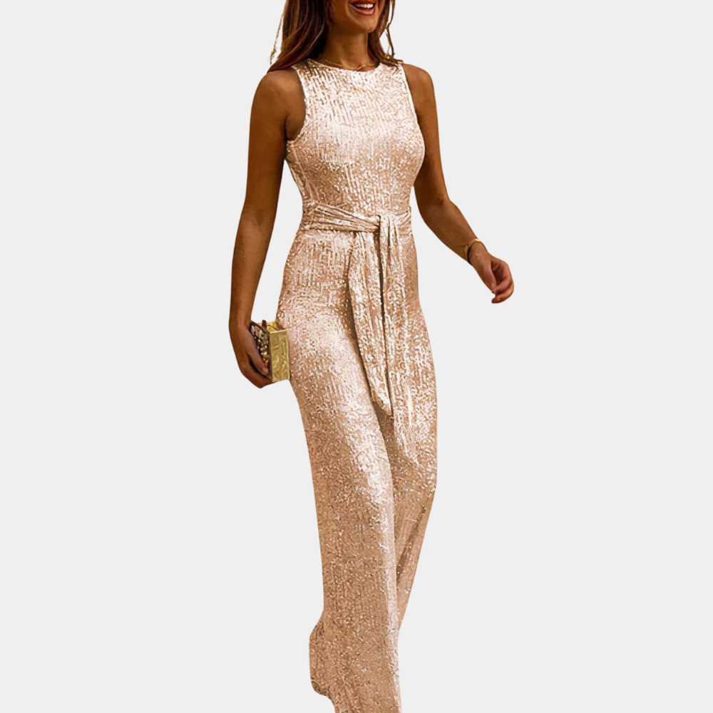 Kvinna - Glitterjumpsuit - Elegant stil tyg - Glitrende og trendy jumpsuit for festlige anledninger - Sondberg Boutique