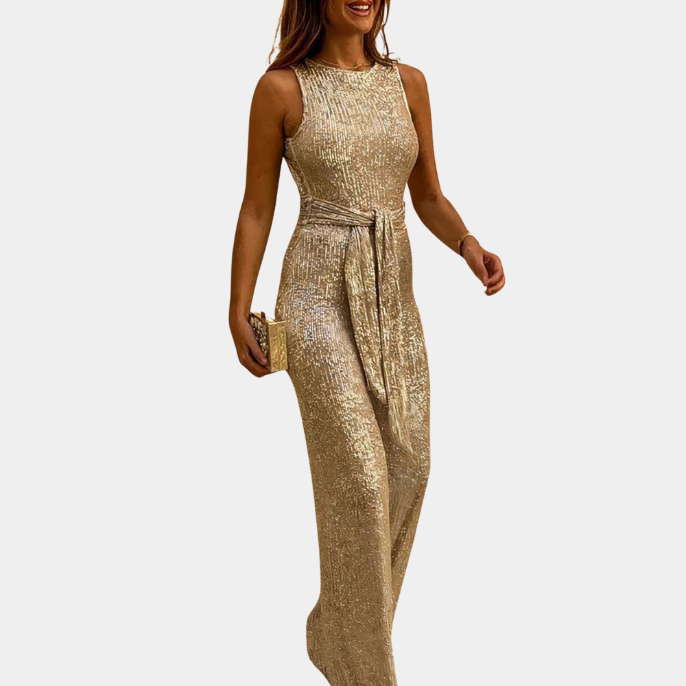 Kvinna - Glitterjumpsuit - Elegant stil tyg - Glitrende og trendy jumpsuit for festlige anledninger - Sondberg Boutique