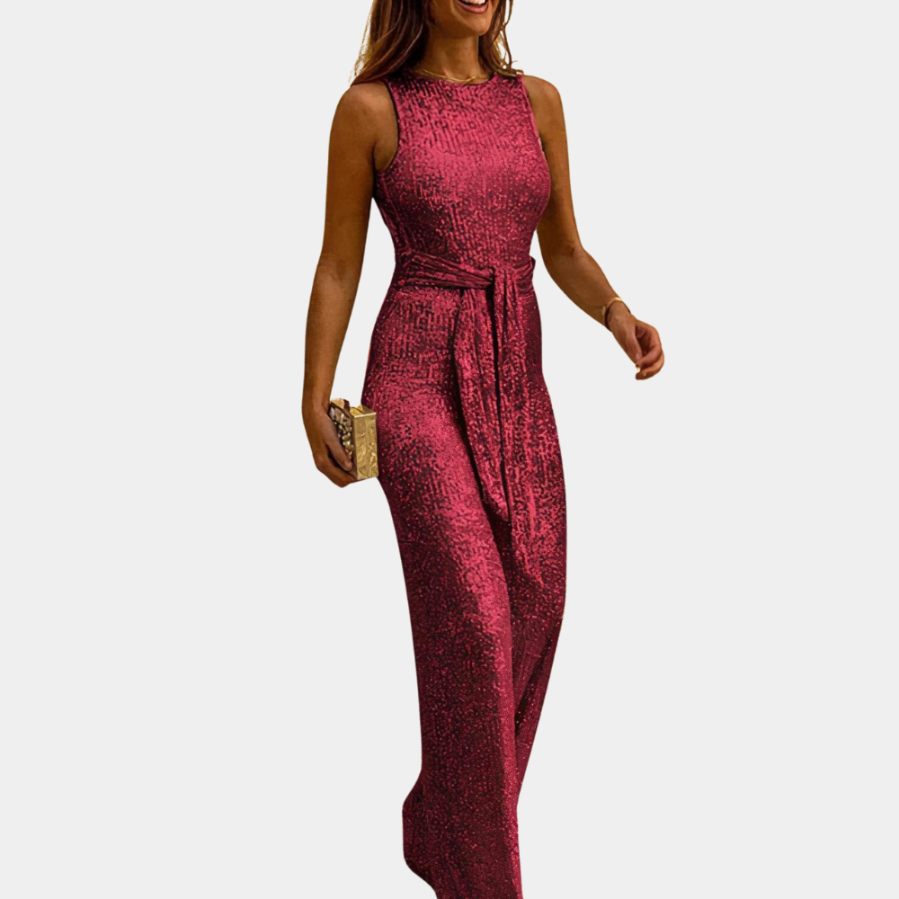 Kvinna - Glitterjumpsuit - Elegant stil tyg - Glitrende og trendy jumpsuit for festlige anledninger - Sondberg Boutique