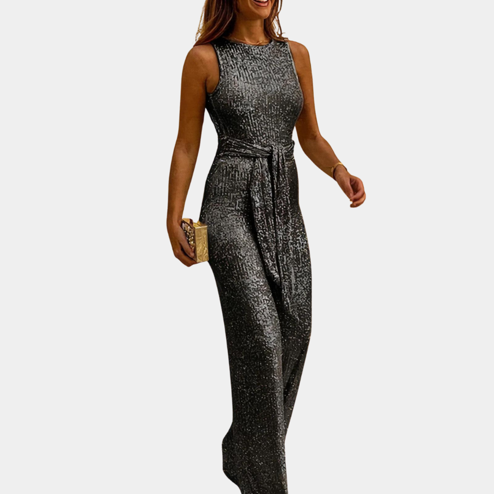 Kvinna - Glitterjumpsuit - Elegant stil tyg - Glitrende og trendy jumpsuit for festlige anledninger - Sondberg Boutique