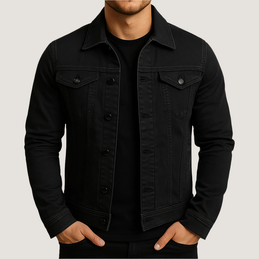 Svart denimjacka