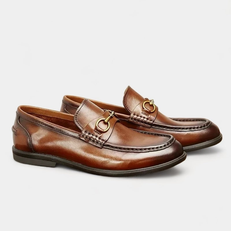 Män - Businessloafer - Bekväm Skinn med Metallaccent - Perfekt för Kontor och Vardagsbruk - Sondberg Boutique