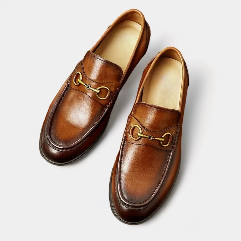 Män - Businessloafer - Bekväm Skinn med Metallaccent - Perfekt för Kontor och Vardagsbruk - Sondberg Boutique