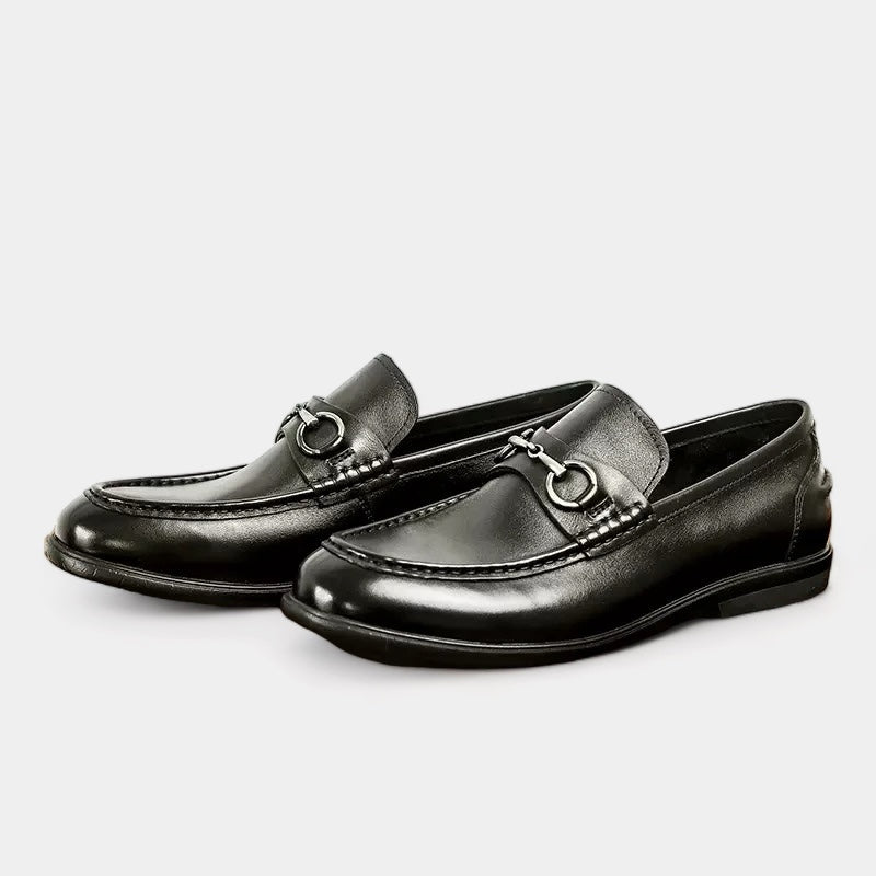 Män - Businessloafer - Bekväm Skinn med Metallaccent - Perfekt för Kontor och Vardagsbruk - Sondberg Boutique