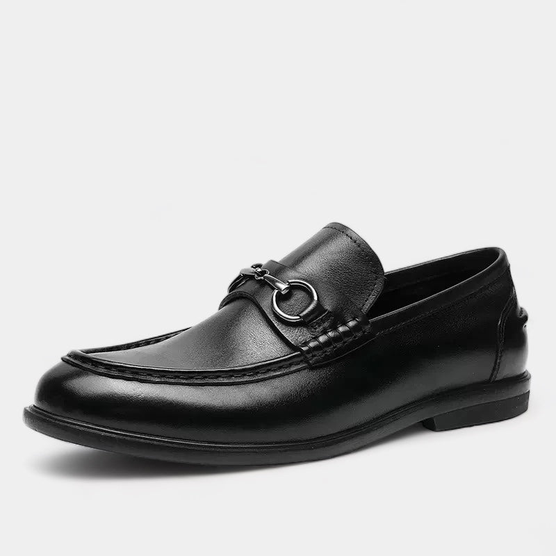 Män - Businessloafer - Bekväm Skinn med Metallaccent - Perfekt för Kontor och Vardagsbruk - Sondberg Boutique