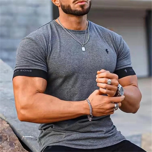 Män - Muscle Fit T-shirt med korta ärmar - Bekväm och stilren - Perfekt för träning och vardag - Sondberg Boutique