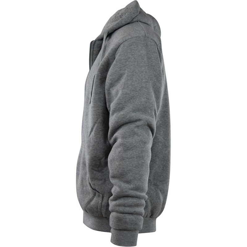 Herr Fleece Hoodie med Full Dragkedja och Mjuk Foder – Nödvändig Komfort och Stil