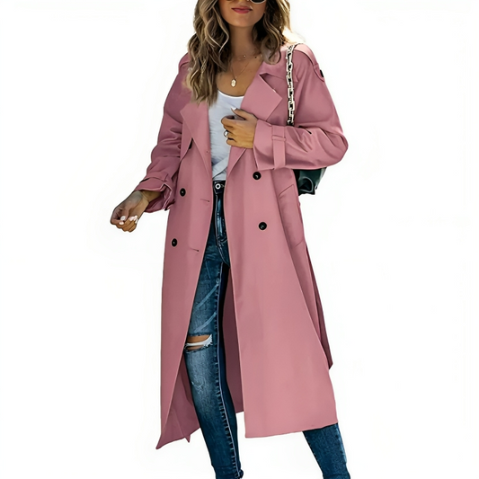 Kvinna - Elegant trenchcoat - Trendig design för streetwear - Stilren och mångsidig ytterjacka - Sondberg Boutique