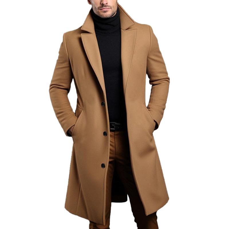 Herr - Mellanlång kappa med kavajkrage - Stilren och mångsidig - Perfekt för varje tillfälle - Sondberg Boutique