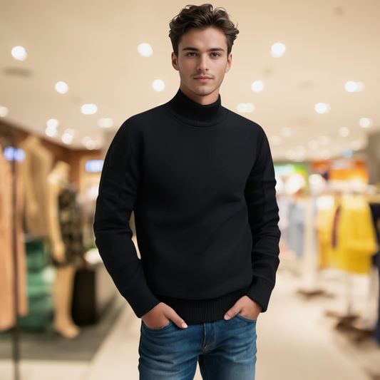 Herr - Exklusiv tröja med turtleneck - Mjuk och stilren - Perfekt för kalla dagar - Sondberg Boutique